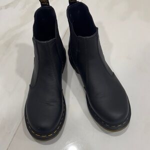 Dr. Martens Black Chelsea Boots with Yellow Stitching